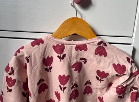 Bledoružová bavlnená mikina s tulipánmi, reserved, reserved,104