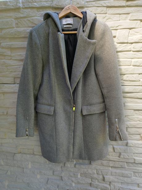 Vlnený dlhší kabát na jeseň/miernu zimu, reserved,m