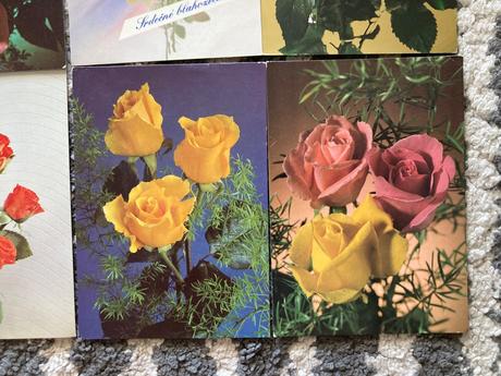 Retro ružičkové pohľadnice 80-90te roky 6ks, 