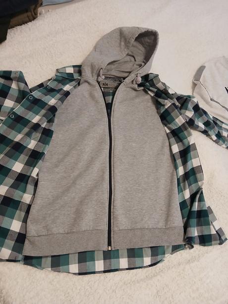 Košeľa a mikina 2v1 + mikina nike obe top stav, l