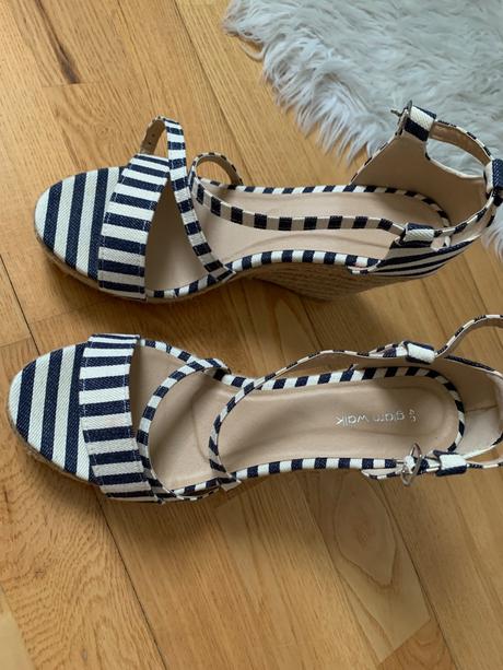 Damske sandalky s namornickym vzorom, 40