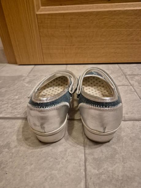 Modré baleríny s podpätkom baťa 33, baťa,33