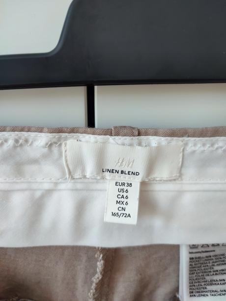 Široké ľanové nohavice 38/40, h&m,38