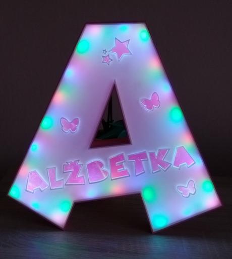 3d led lampa s menom,