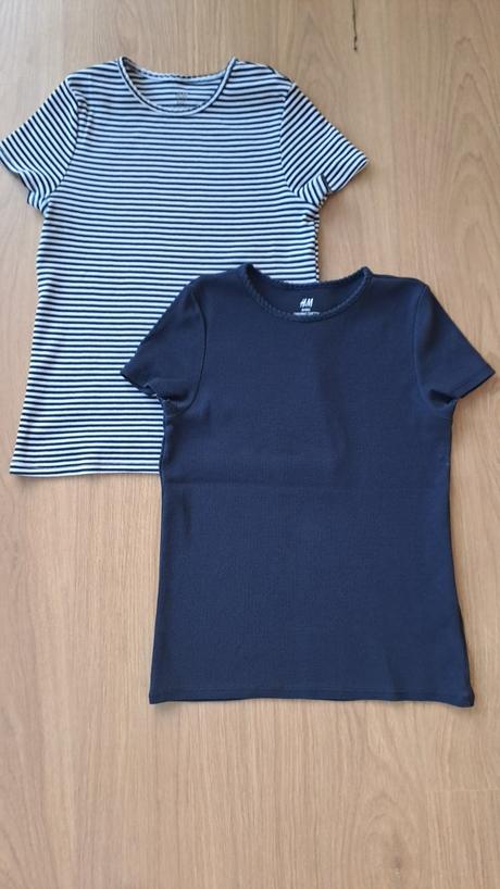 Rebrované džersejové tričká z bio bavlny h&m, h&m,140