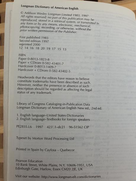 Anglické slovníky, 