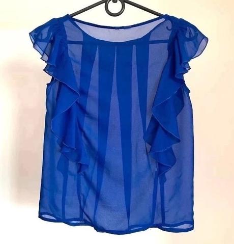 Modrá průhledná halenka, s