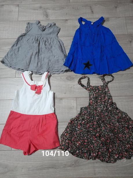 Overal, blúzky, šaty na traky, 104–116