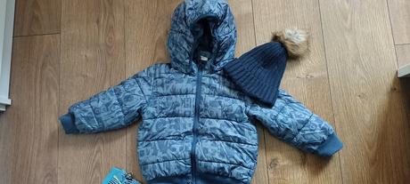Zimná vetrovka h&m , rifle a čiapka, h&m,92