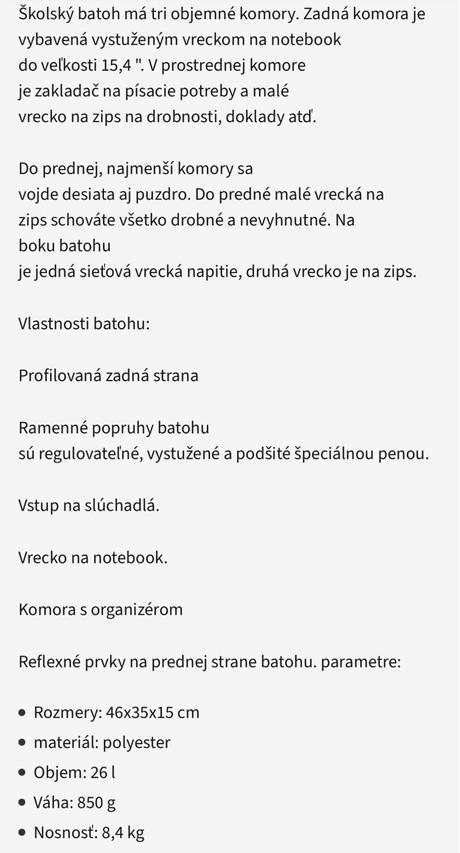 Školský batoh zn. easy,