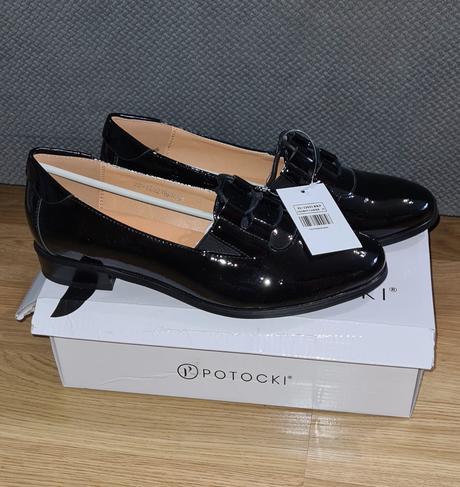 Čierne poltopanky lakované dámske, 41