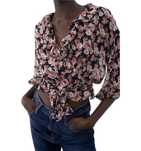 Blúzka na viazanie, zara,s