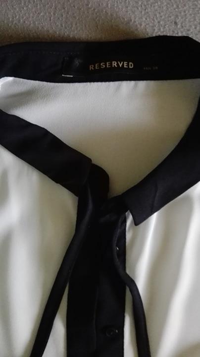 Bielo-čierna blúzka s viazaním reserved, reserved,38