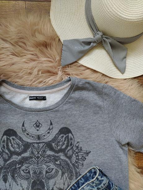 Sivá mikina so vzorom, m