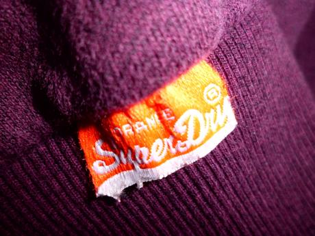 Bordovo čierny melír hrubšia, superdry,l