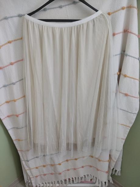 Tylova krémová sukňa so zlatými odleskami, bonprix,46