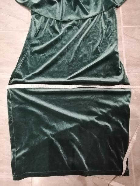 Zamatové elastické zelené šaty v40, 40