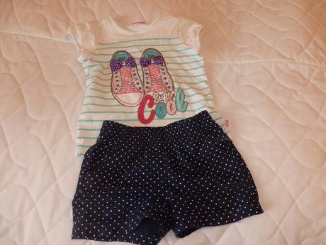 Tričko + bodkované kraťsy na 4/6 rokov, 116