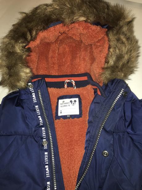 Krásna, nová mickey zimná bunda, c&a,92