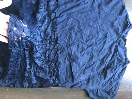 Tricko dole s cipkou, s