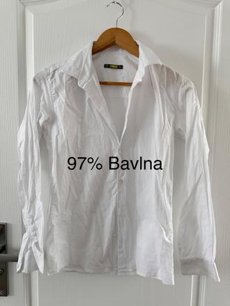 Biela klasická košeľa funbee made in italy, bavlna, s