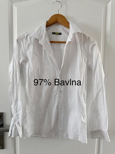 Biela klasická košeľa funbee made in italy, bavlna, s