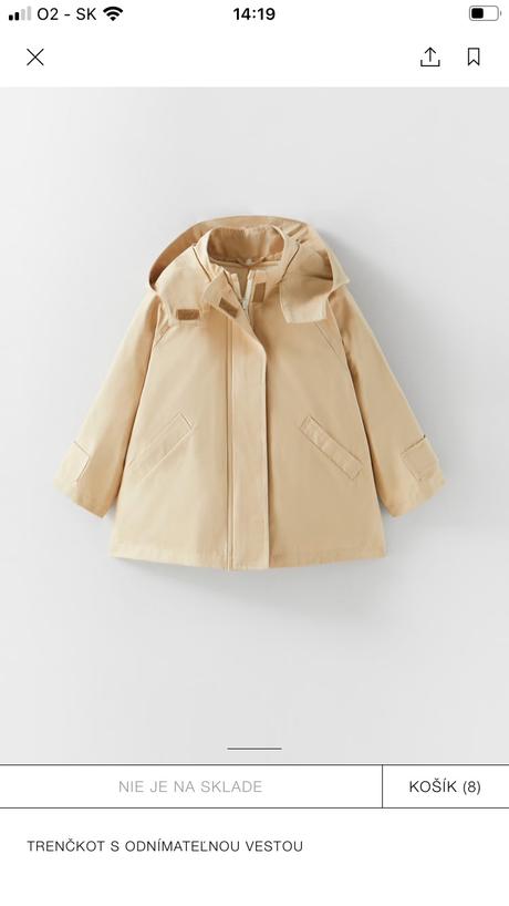 Predam bundu so zateplenou vestou, zara,110