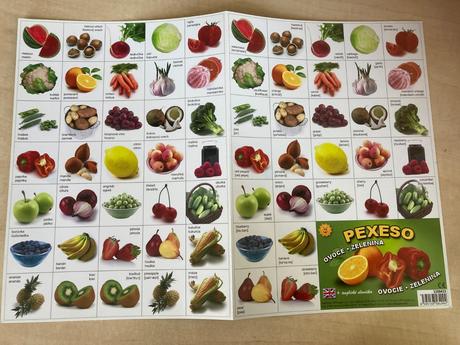 Pexeso ovocie a zelenina, 