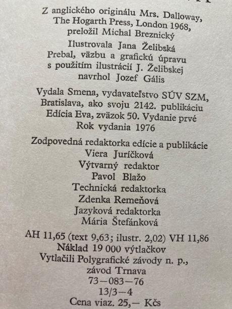 Pani dallowayová-prvé vyd.1976, 