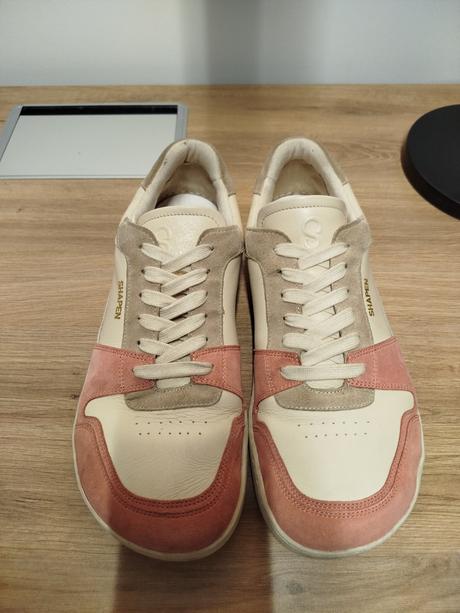 Shapen barefoot tenisky re-wind peach leather, 44