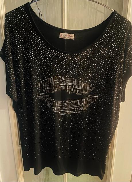 Tričko s flitrami, xl