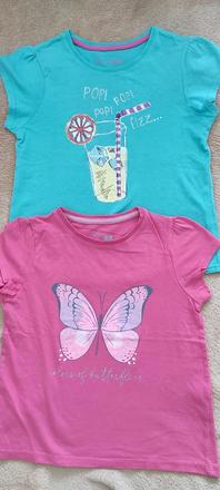 2x dievčenské tričko, 128