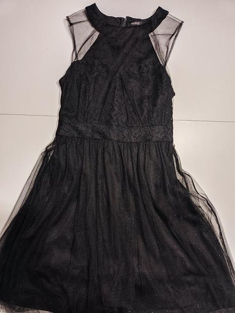 Trblietavé šaty, orsay,38