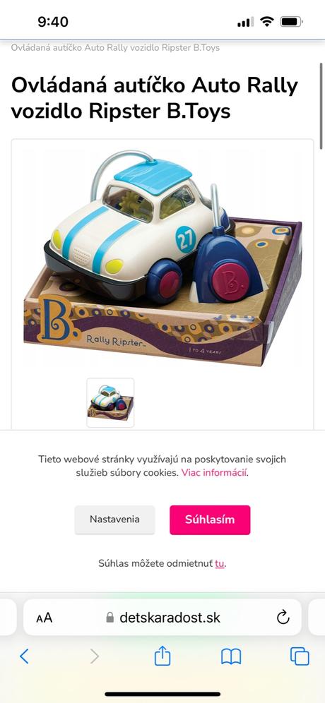 Auto na diaľkové ovládanie 1-4 roky,