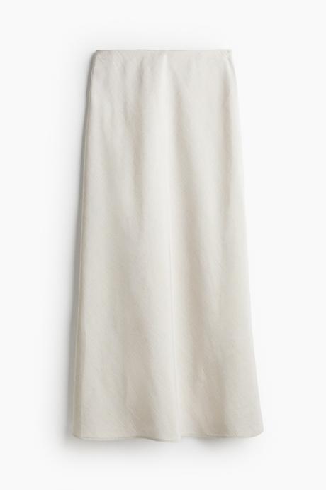 H&m - dlhá ľanová sukňa veľ. l, h&m,l