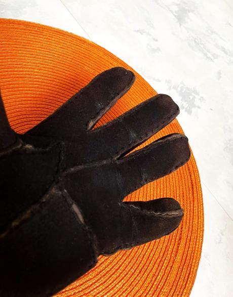 Kožušinové teplé rukavice -strihaný baran, l