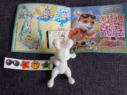 Kinder hračka biely zajac vd002, 