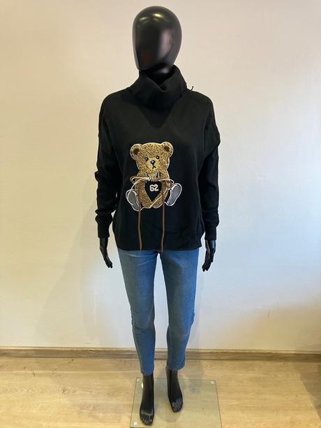 Dámsky čierny rolák so vzorom (uni), l / m / xl