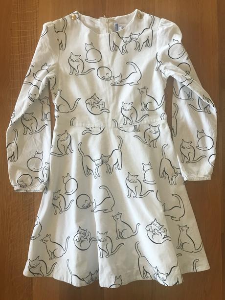 Jacadi biele šaty s mačičkami, jacadi,152