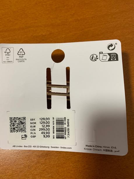 Krasna zlata spona do vlasov, lindex