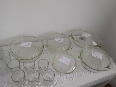 Jenské sklo, poháre sklenené+karafa, poháre na čaj,