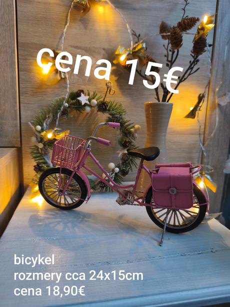 Nádherná kovová dekorácia bicykel, 