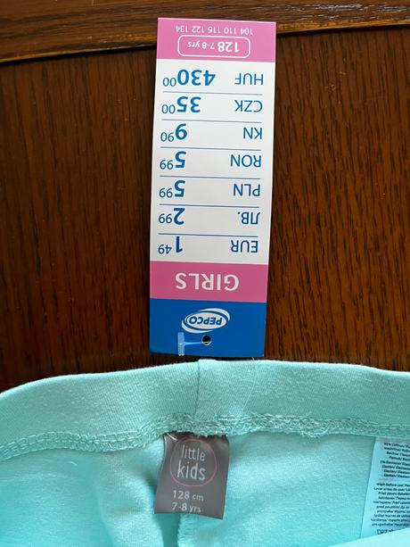 Pastelovo farebné legínky dvojbalenie, kids,128