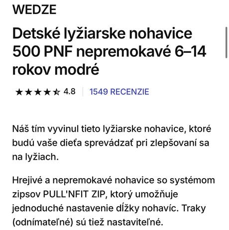 Detské lyžiarske nohavice 500 pnf nepremokavé, wedze,146