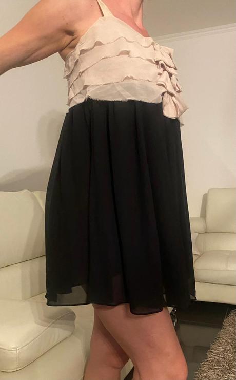 Letné malé čierne šifónové šaty, h&m,36