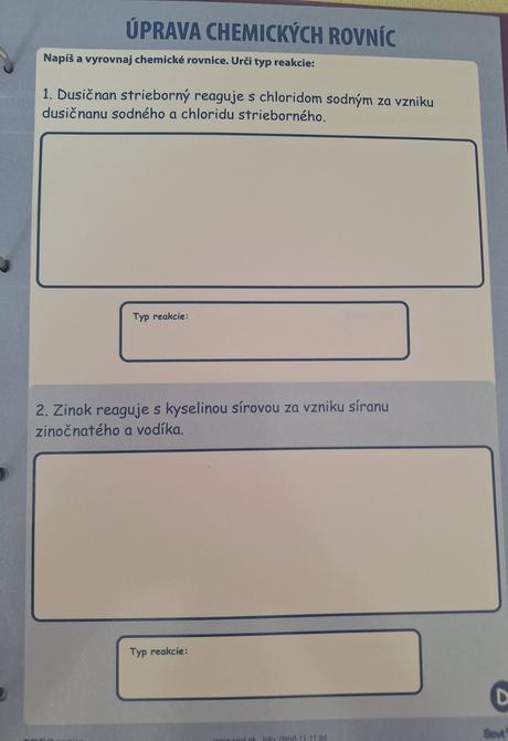 Creo pracovné listy chémia 6r. až 9.r. zš ševt,