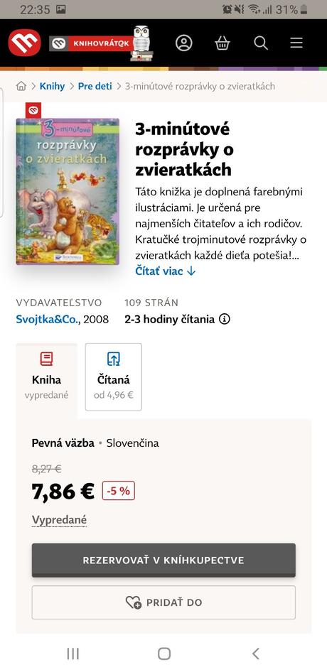 3minútové rozprávky o zvieratkách,