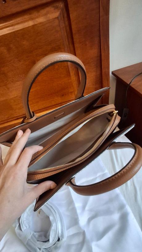 Bielo hnedá kabelka michael kors, michael kors