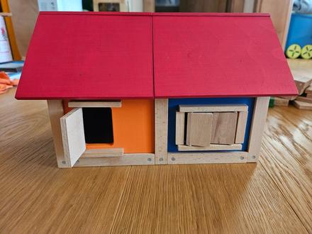 Drevena magneticka stavebnica tosa dvojdomcek, 