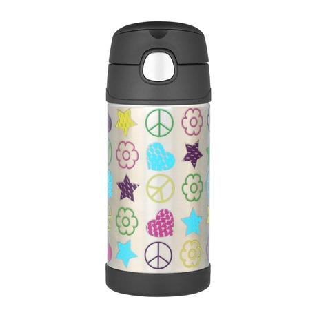 Thermos funtainer - termoska so slamkou čierna 355, 